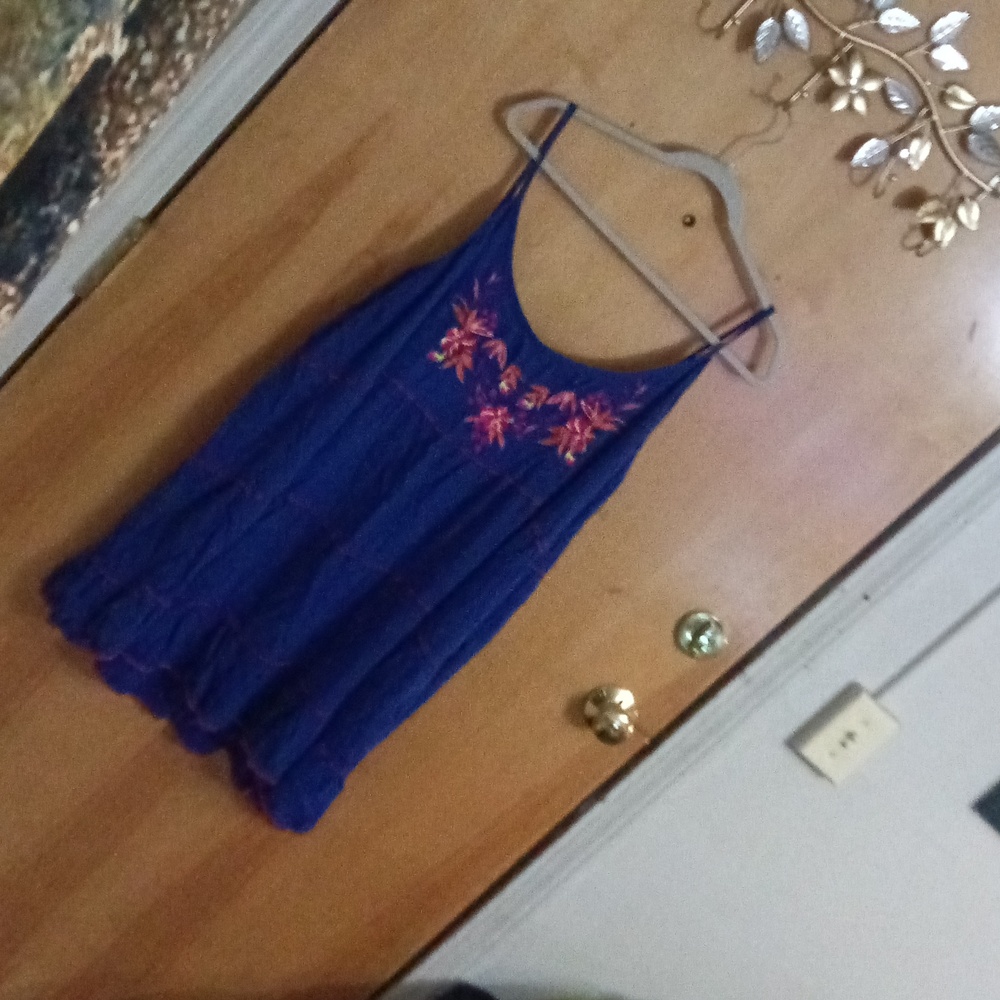 Blue Dress with Floral Embroidery Size 3x